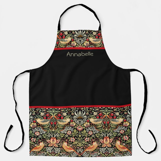 Strawberry Thief William Morris Personalise  Apron (Front)