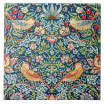 Strawberry Thief, William Morris Tile<br><div class="desc">William Morris (24 March 1834 – 3 October 1896) was a British textile designer, poet, novelist, translator, and socialist activist associated with the British Arts and Crafts Movement. He was a major contributor to the revival of traditional British textile arts and methods of production. His literary contributions helped to establish...</div>
