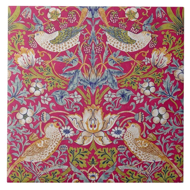 Strawberry Thief, William Morris Tile (Front)