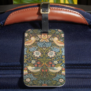 Strawberry Thieves by William Morris, Vintage Art Luggage Tag