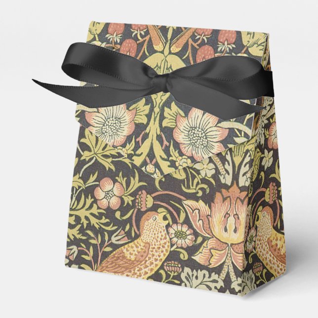 Strawberry Thieves Vintage Wedding Set Favour Box (Front Side)