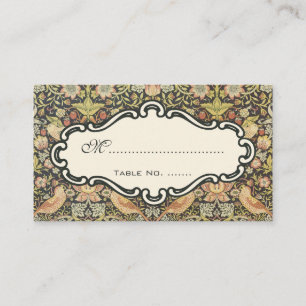 Strawberry Thieves Vintage Wedding Set Place Card