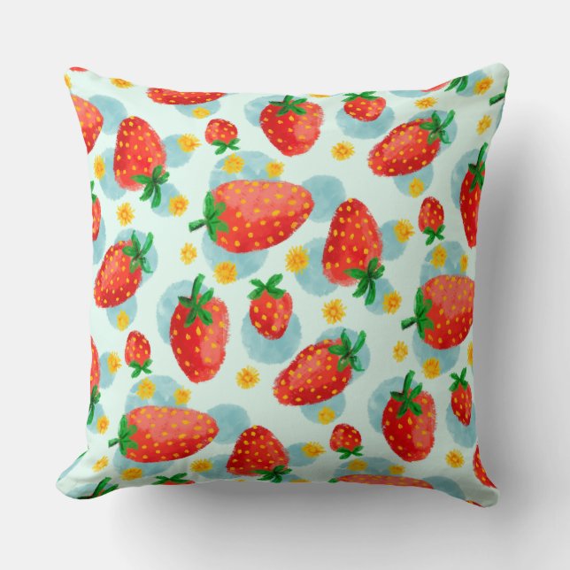 Strawberry Throw Pillow (Front)