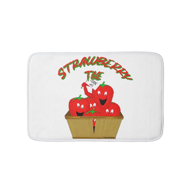 Strawberry Time! Bath Mat (Front)