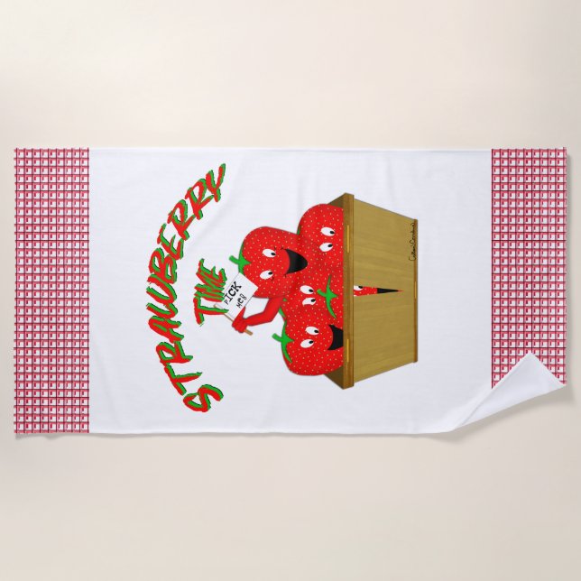 Strawberry Time! Beach Towel (Front)