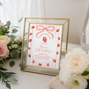 Strawberry Time Capsule Table Sign