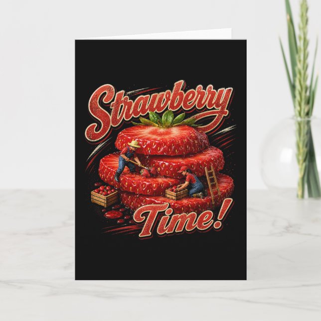 Strawberry Time! Holiday Card (Front)