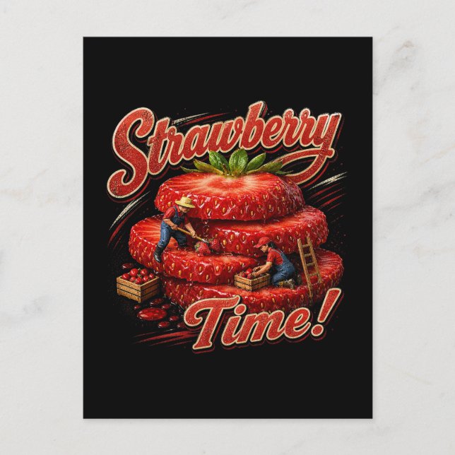 Strawberry Time! Postcard (Front)