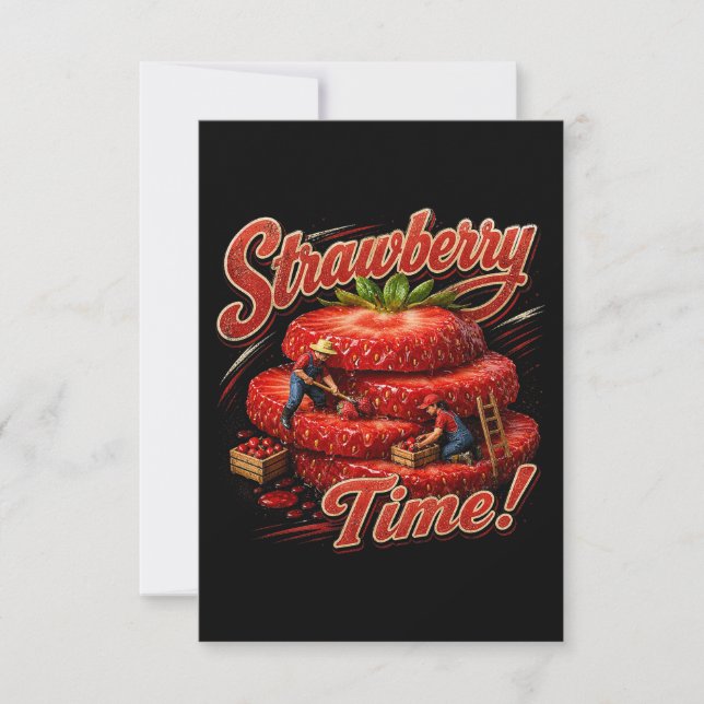 Strawberry Time! Thank You Card (Front)