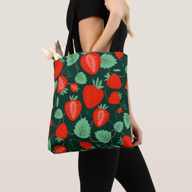 Strawberry Tote Bag (Close Up)