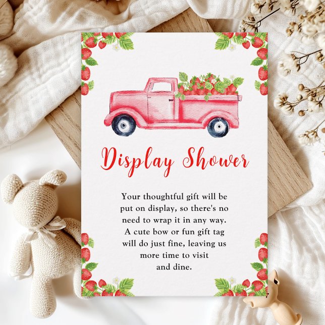 Strawberry Truck Baby Shower Display Shower Enclosure Card (Creator Uploaded)