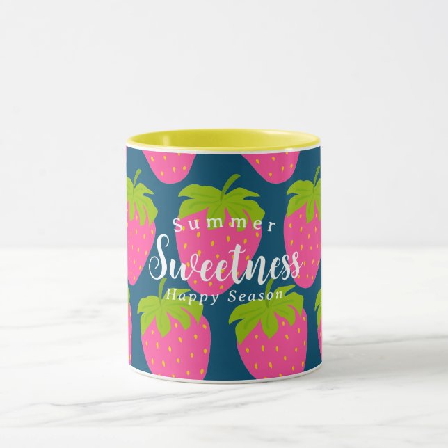 Strawberry Turquoise Blue  Mug (Center)