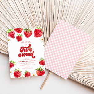 Strawberry Two Sweet 2nd Birthday Invitation