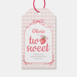 Strawberry Two Sweet Girl 2nd Birthday Gift Tags