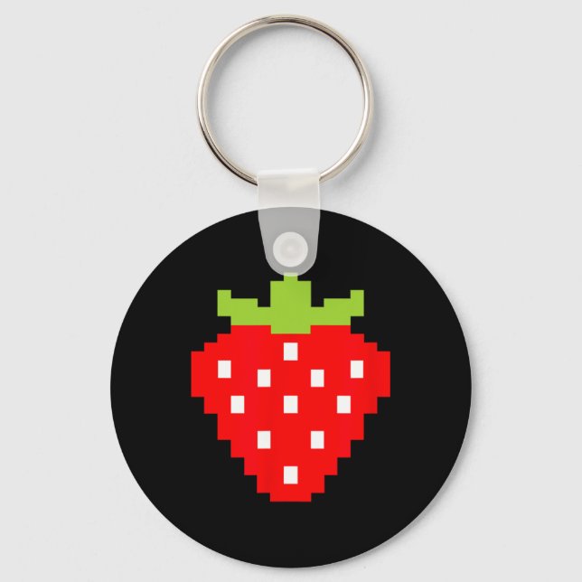 Strawberry Video Game Player 1  Key Ring (Front)