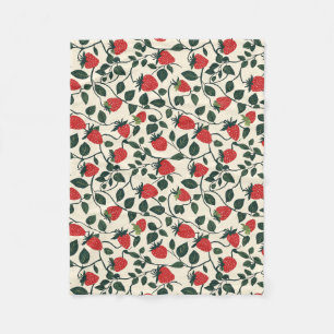 Strawberry Vine Pattern Fleece Blanket