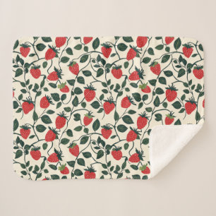 Strawberry Vine Pattern Sherpa Blanket