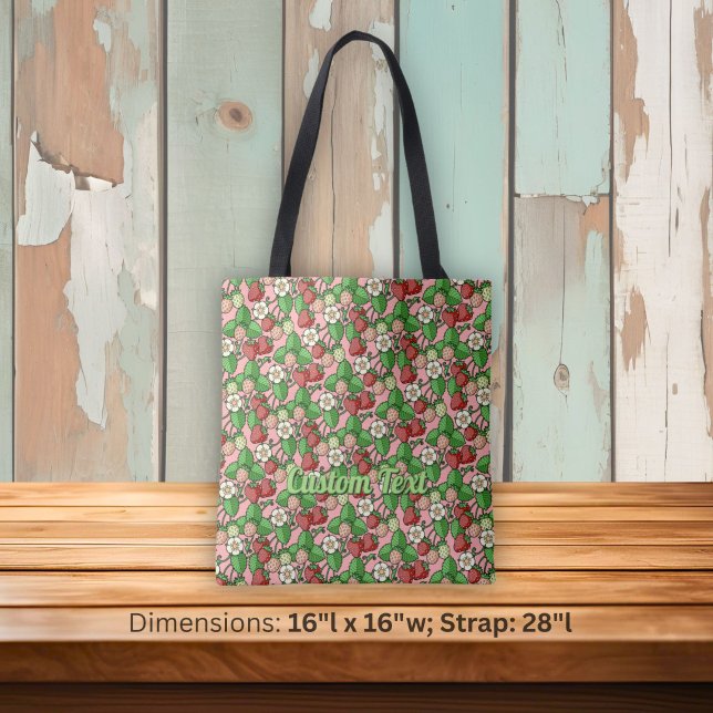 Strawberry Vine Pattern Tote Bag (Creator Uploaded)