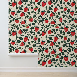 Strawberry Vine Pattern Wallpaper