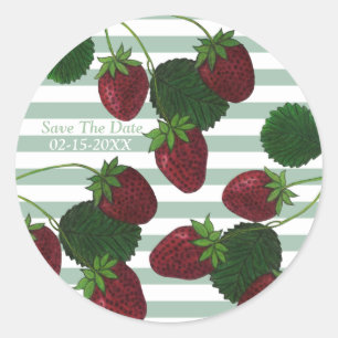 Strawberry Vine Save The Date Stickers
