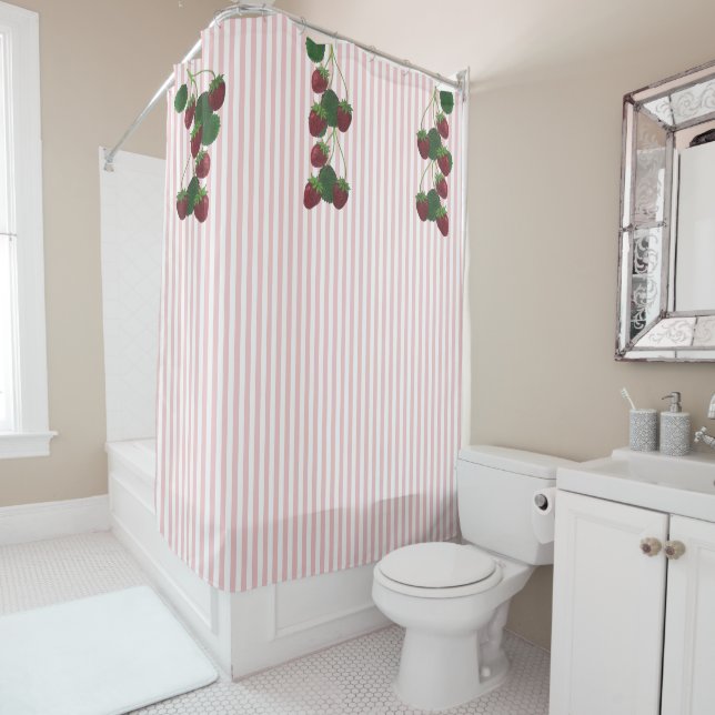 Strawberry Vine Shower Curtain (In Situ)