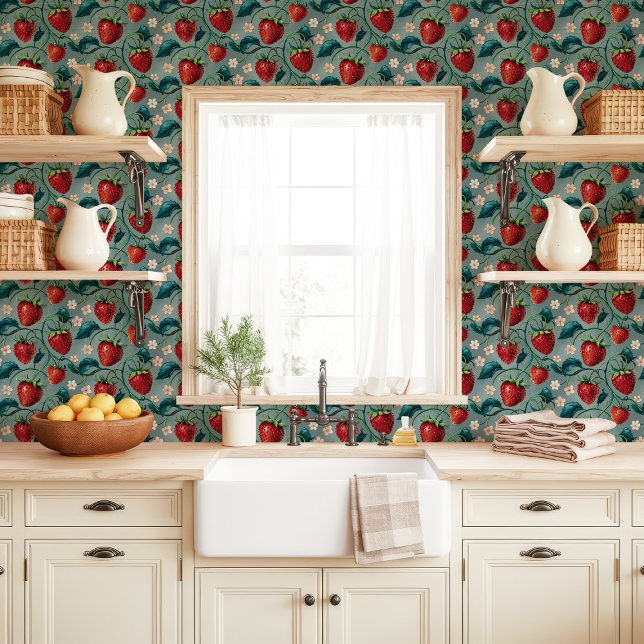 Strawberry Vines and Blossoms Wallpaper (Creator Uploaded)