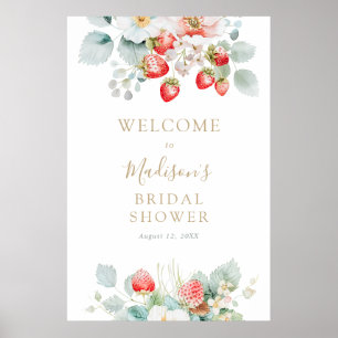 Strawberry Vines Bridal Shower Welcome Sign