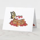 Strawberry Waffles and Butterfly Art Blank
