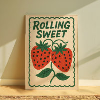 Strawberry Wall Art | Cute Strawberry Poster