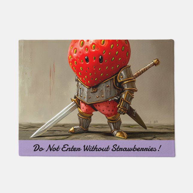 Strawberry Warrior Doormat (Front)