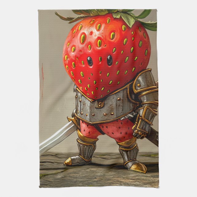 Strawberry Warrior Tea Towel (Vertical)