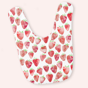 Strawberry Watercolor Bib