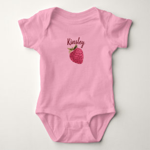 Strawberry Watercolor Customisable baby bodysuit