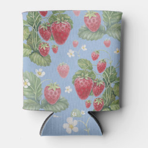 Strawberry Watercolor: Endless Pattern Can Cooler
