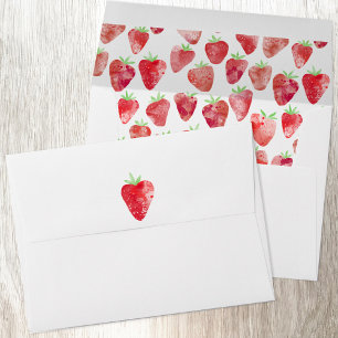 Strawberry Watercolor Envelope