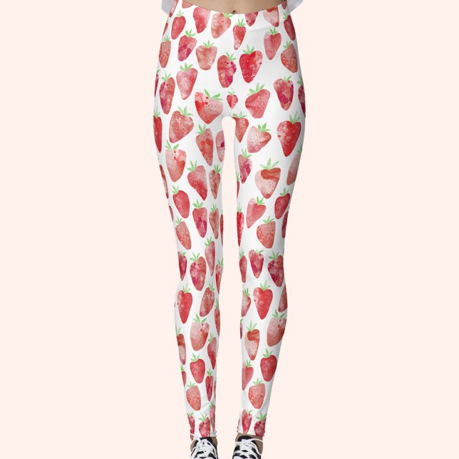 Strawberry Watercolor Leggings (Creator Uploaded)