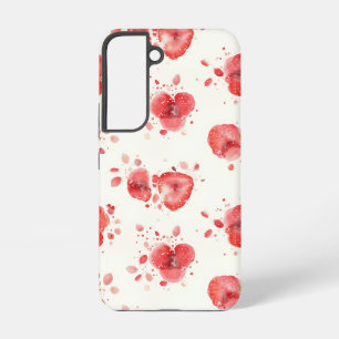 Strawberry Watercolor Pattern Red Fruit Art Samsung Galaxy Case