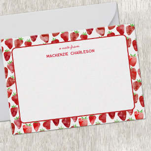 Strawberry Watercolor Personalised Card