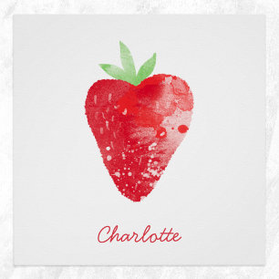 Strawberry Watercolor Personalised Poster