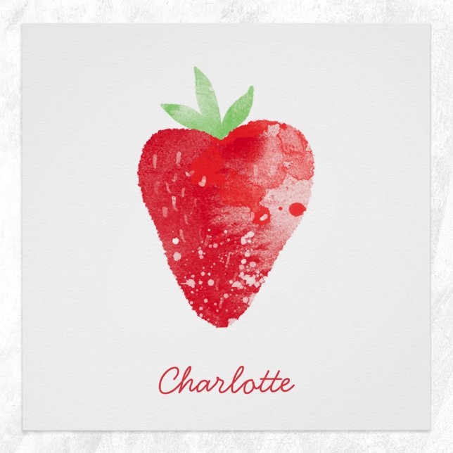 Strawberry Watercolor Personalised Poster (Creator Uploaded)