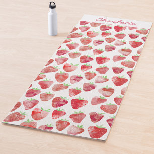 Strawberry Watercolor Personalised Yoga Mat