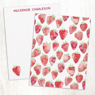 Strawberry Watercolor Personalized Card