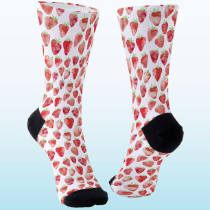 Strawberry Watercolor Socks