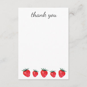 Strawberry Watercolor Thank You Notes
