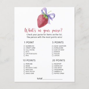 Strawberry - What's in your purse baby shower game