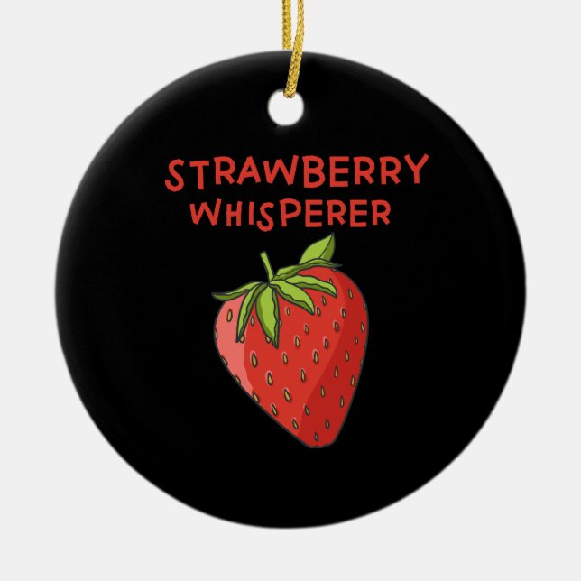 Strawberry Whisperer Ceramic Tree Decoration (Front)