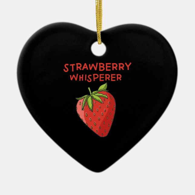 Strawberry Whisperer Ceramic Tree Decoration (Front)