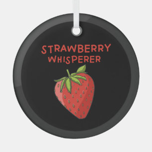 Strawberry Whisperer Glass Tree Decoration