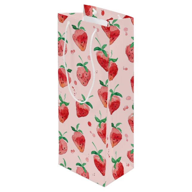 Strawberry Wine Gift Bag (Back Angled)