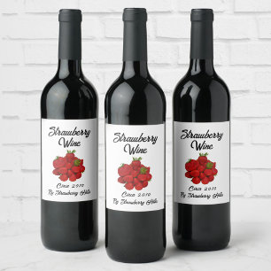 Strawberry Wine Photographic Berries Label